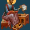 Icoana Sfântului Apostol și Evanghelist Luca (scriind evanghelia)