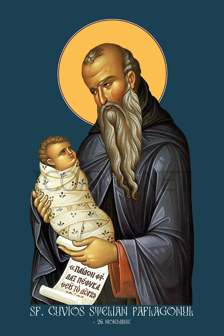 Icoana Sfântului Cuvios Stelian Paflagonul ocrotitorul copiilor
