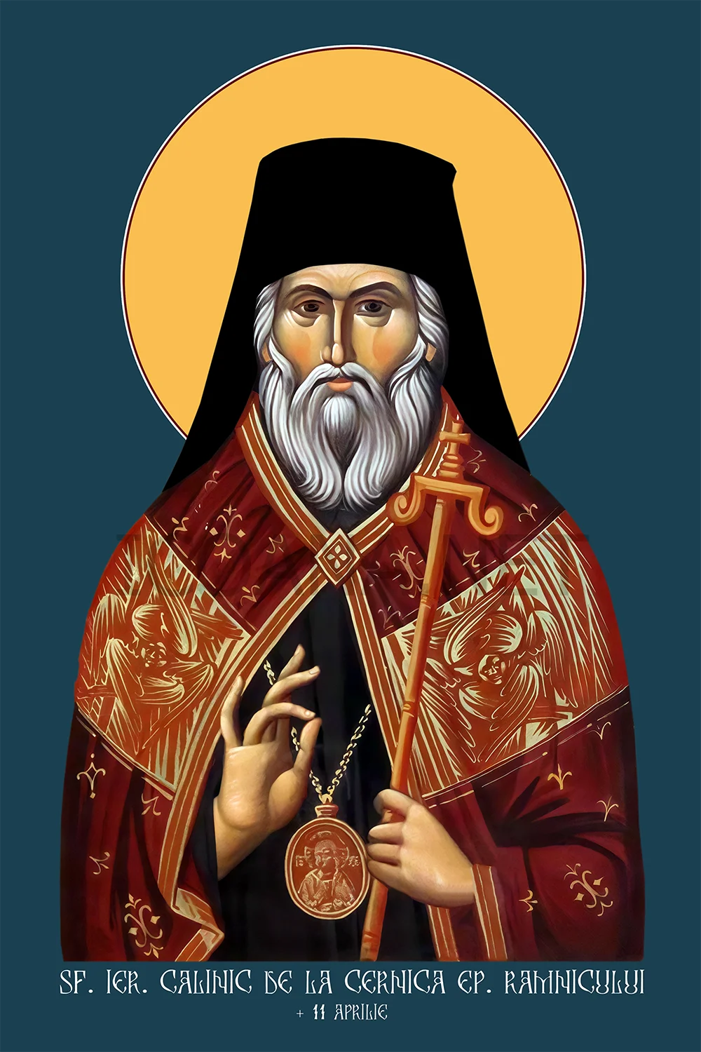 Icoana Sfântului Ierarh Calinic de la Cernica Episcopul Râmnicului