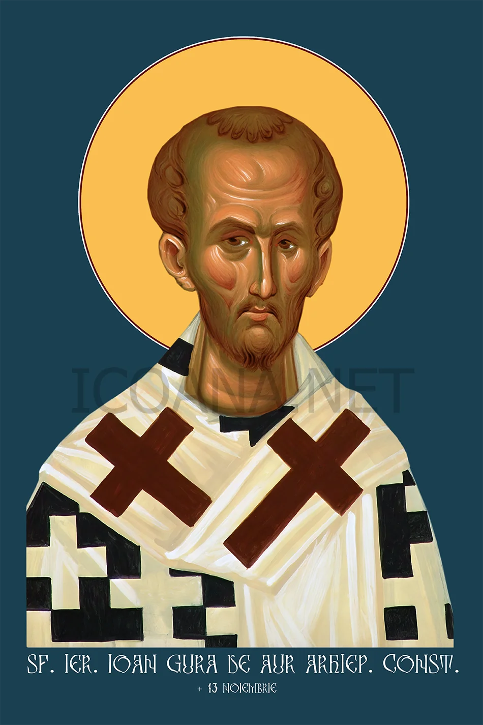 Icoana Sfântului Ierarh Ioan Gură de Aur, Arhiepiscopul Constantinopolului ( model 2 )
