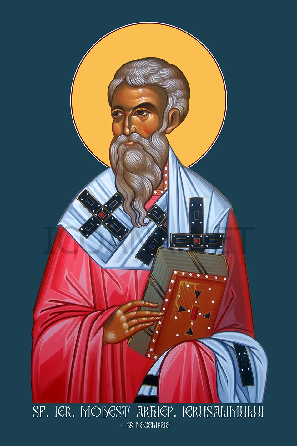 Icoana Sfântului Ierarh Modest, Patriarhul Ierusalimului