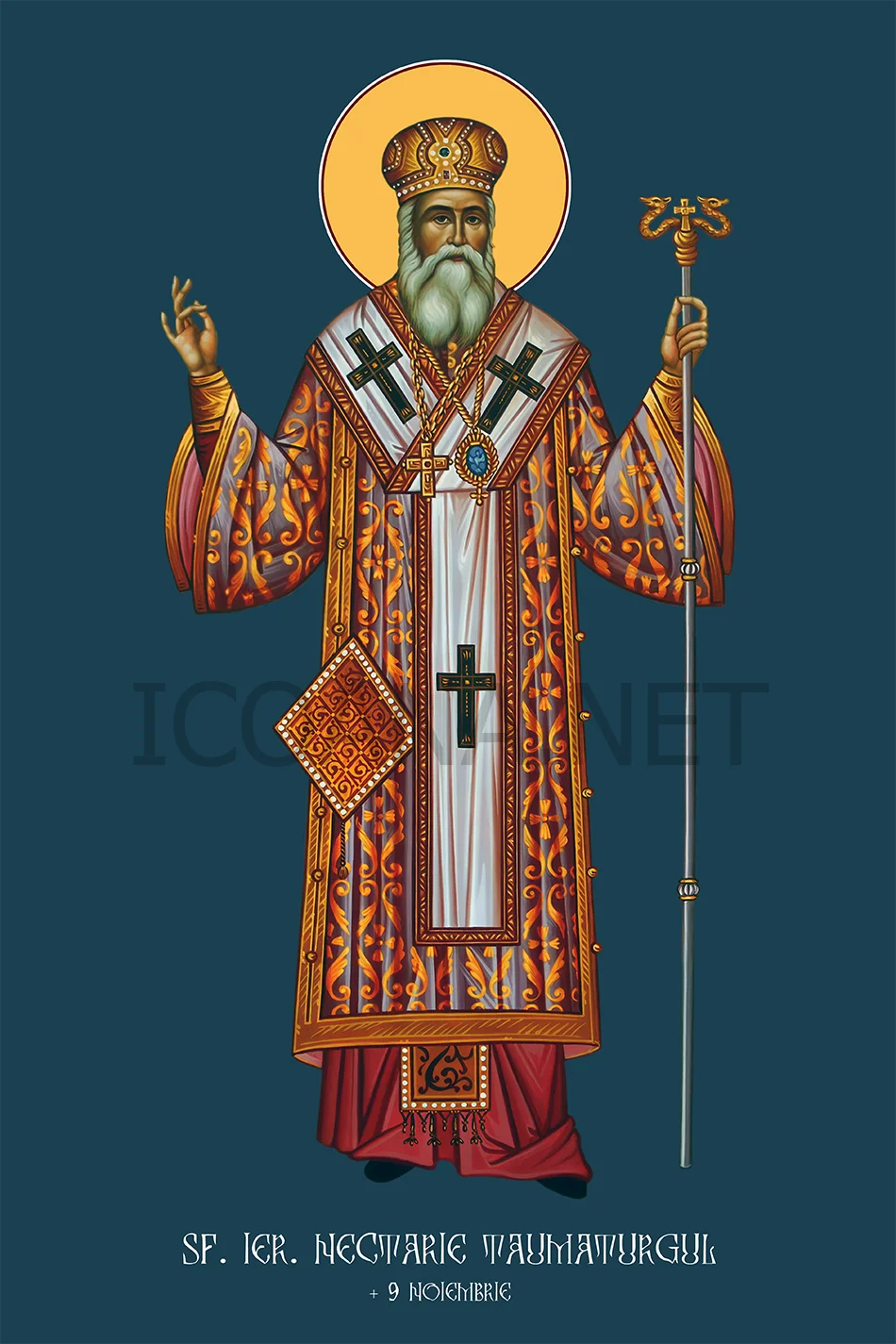 Icoana Sfântului Ierarh Nectarie Taumaturgul de la Eghina (în picioare)