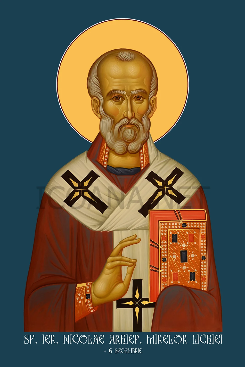 Icoana Sfântului Ierarh Nicolae Arhiepiscopul Mirelor Lichiei