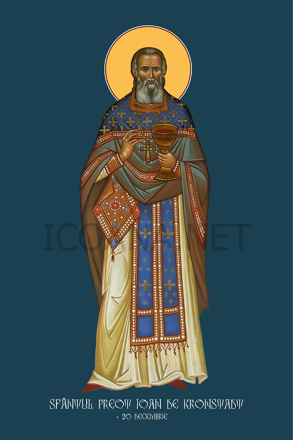 Icoana Sfântului Preot Ioan de Kronstadt (în picioare)