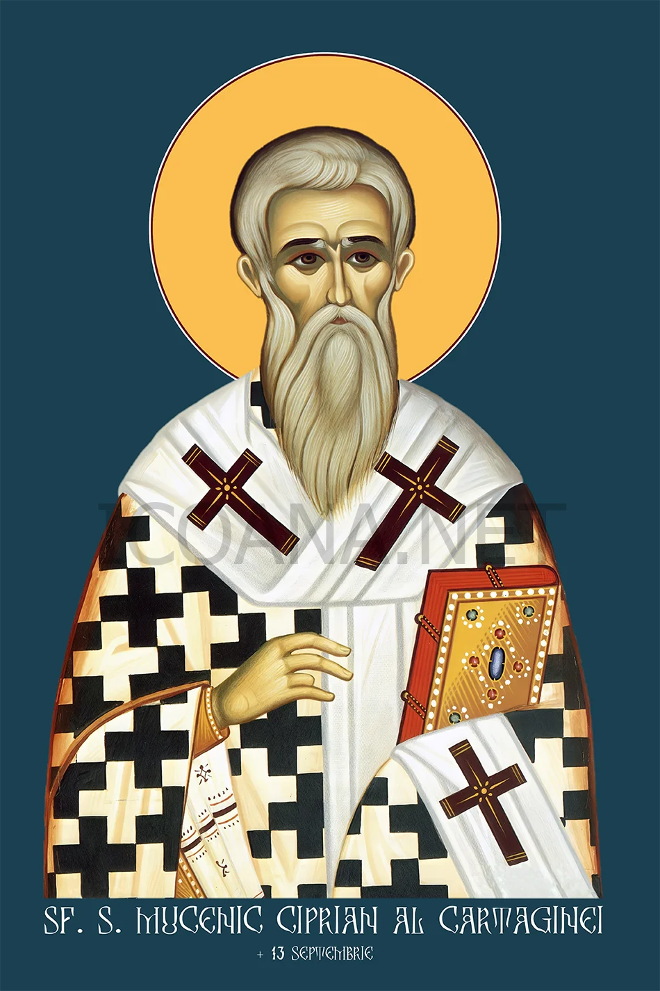 Icoana Sfântului Sfinţit Mucenic Ciprian Episcopul Cartaginei