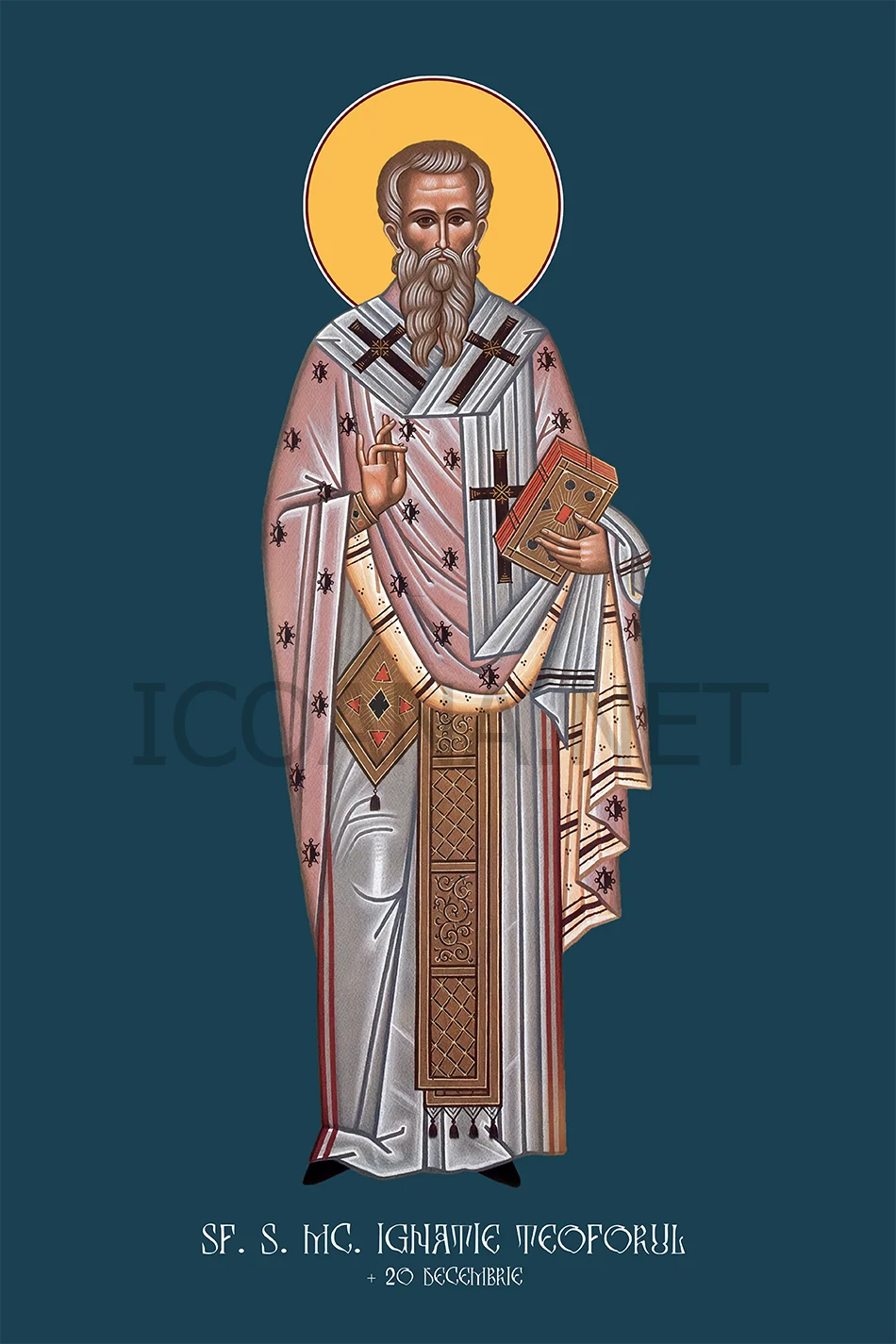 Icoana Sfântului Sfințit Mucenic Ignatie Teoforul (în picioare)