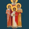 Icoana Sfintei Mucenițe Sofia și fiicele sale Pistis (Credința) Elpis (Nadejdea) și Agapis (Dragostea) (în picioare)