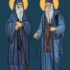 Icoana Sfinților Cuvioși Neofit și Meletie de la Mănăstirea Stânișoara