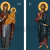 Pereche de Icoane Împărătești cu Domnul Iisus Hristos și Maica Domnului cu Pruncul - Ajutorul Nostru