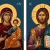 Pereche de Icoane Împărătești cu Domnul Iisus Hristos și Maica Domnului cu Pruncul - Cei ce călăuzesc