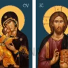 Pereche de Icoane Împărătești cu Domnul Iisus Hristos și Maica Domnului cu Pruncul - Cei ce povățuiesc