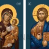 Pereche de Icoane Împărătești cu Domnul Iisus Hristos și Maica Domnului cu Pruncul - Mângâierea Noastră