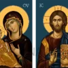 Pereche de Icoane Împărătești cu Domnul Iisus Hristos și Maica Domnului cu Pruncul - Nădejdea Noastră